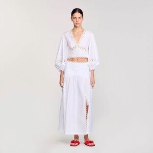NWT Sandro Maxi Poplin Skirt